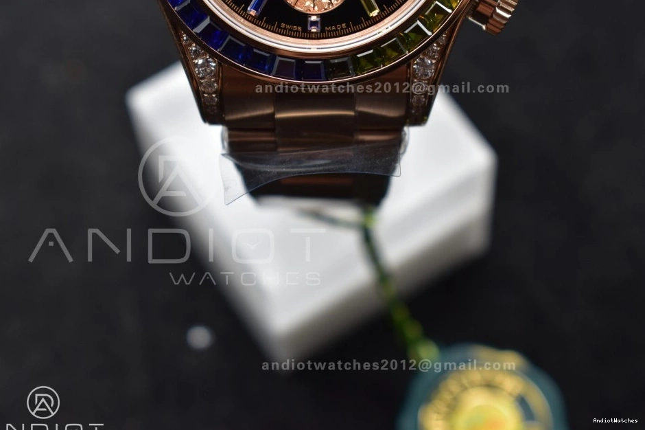776 Bracelet Daytona Dial Best Edition ZF SH Black Diamonds 1:1 Durable on Rainbow 116595RBOW RG 0503